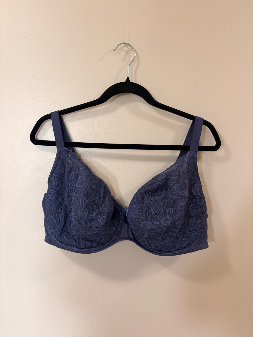 Floral Lace Underwire Bra in Dusty Blue - Women's Intimates 40H